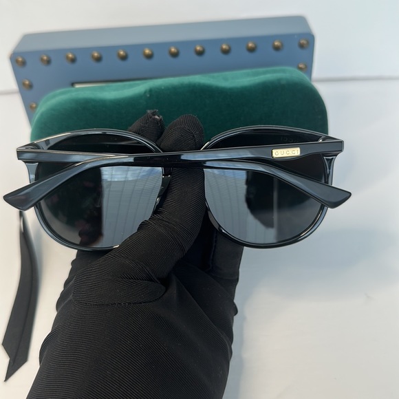 Gucci Black Round Asian Fit Ladies Gg0261sa 001 57 Sunglasses - Picture 12 of 15